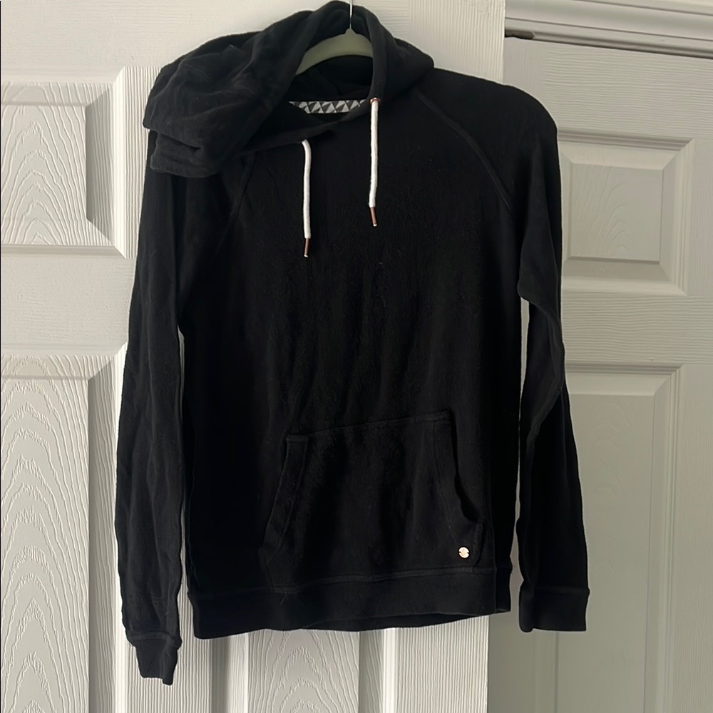 Volcom Black Hoodie with Drawstrings